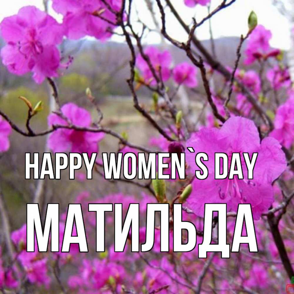 Greetings card с именем, Матильда happy women`s day международный женский день Greetings with text for free download 